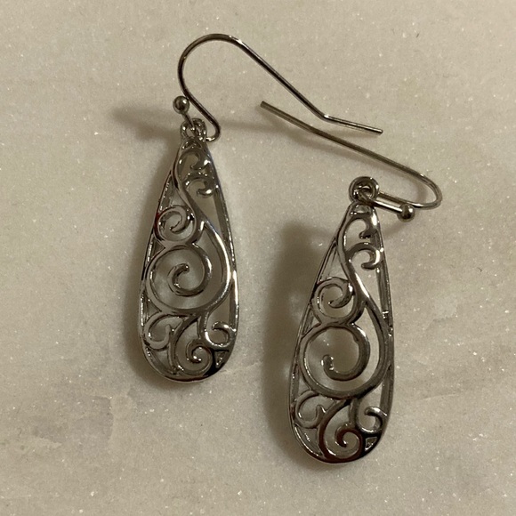 Colleen Filigree Silver Drop Earrings - Picture 5 of 6